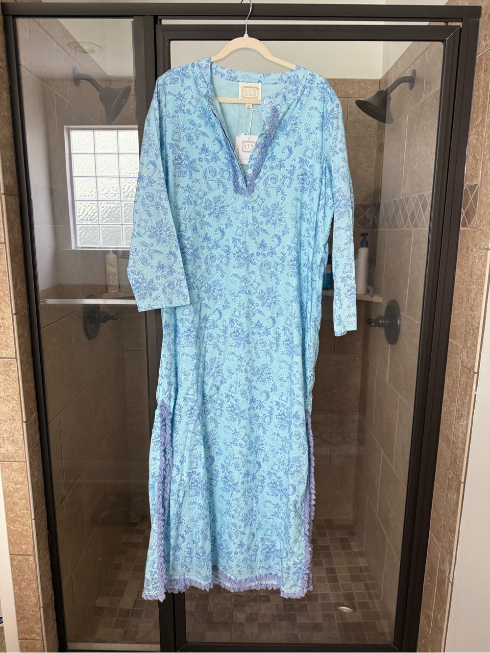 Sail to Sable Light Blue Floral Maxi Dress